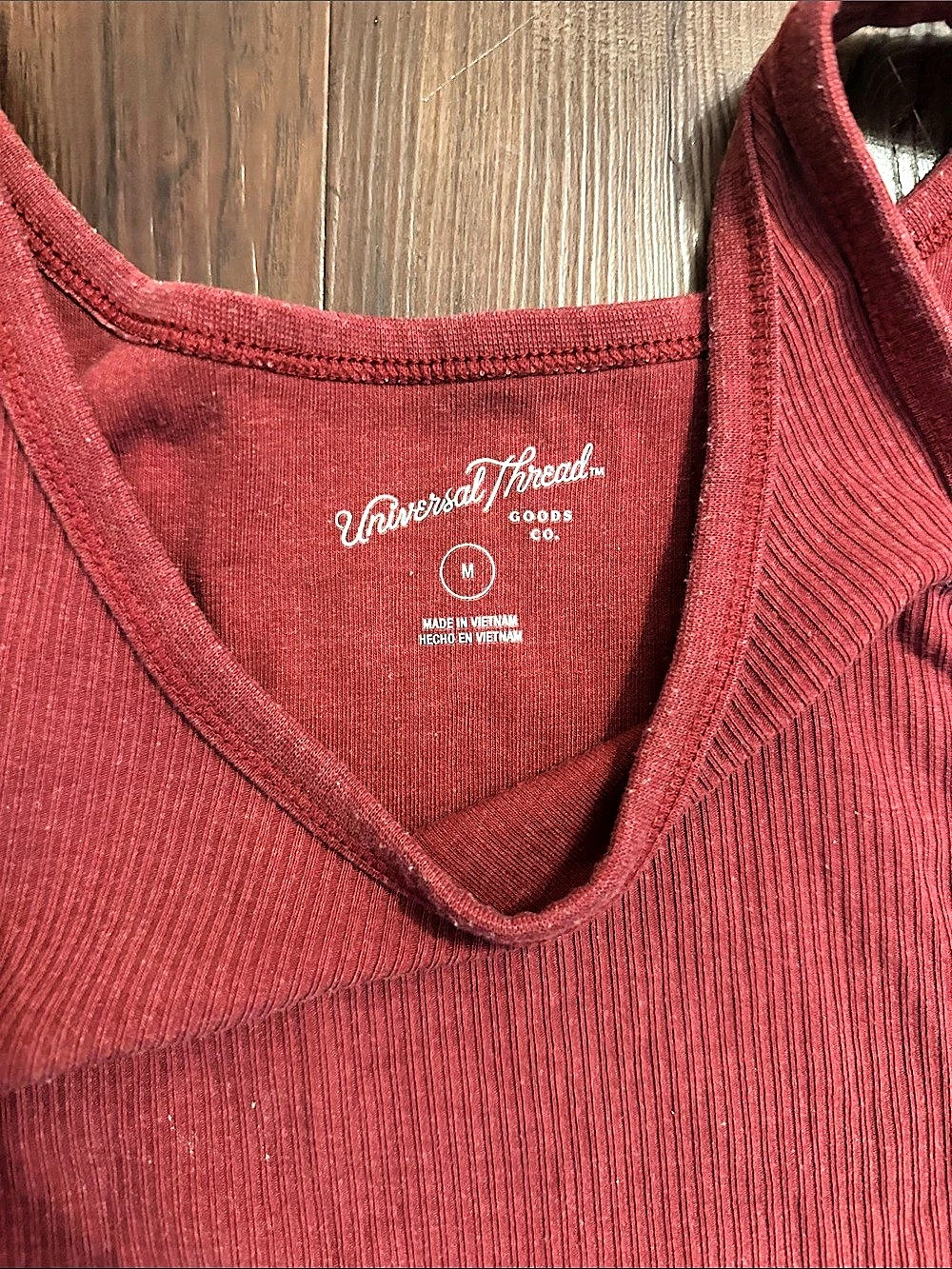 Universal Thread Ribbed Tank Top in Red Size Medium - Picture 3 of 3